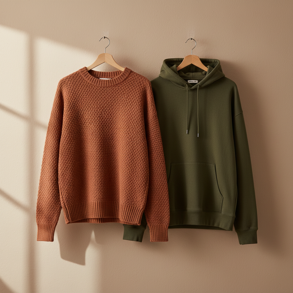 Neutral Warm Beige Hoodie Pullover