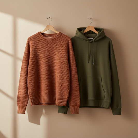 Neutral Warm Beige Hoodie Pullover